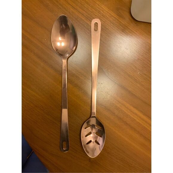 Crate & Barrel Rose Gold Serving Spoons - Picture 1 of 4